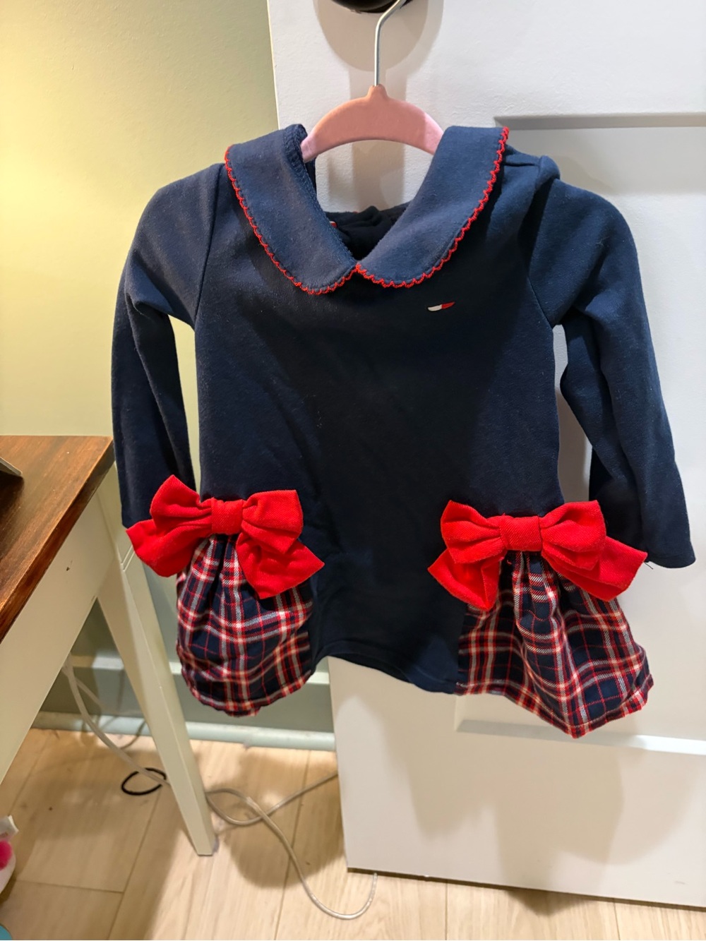 Tommy Hilfiger Navy Dress with Red & White Trim